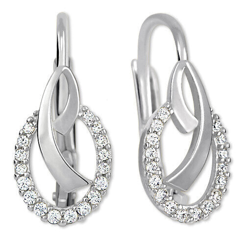 Fashion earrings made of white gold with crystals 239 001 00797 07