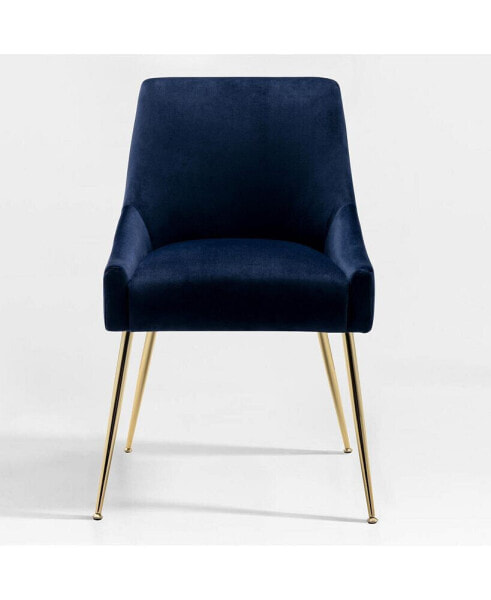 Upholstered Performance Velvet Accent Chair With Metal Leg