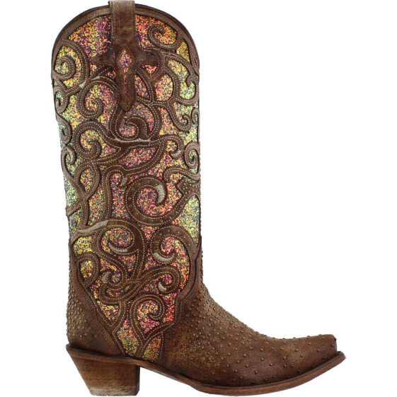 Corral Boots Glitter Snip Toe Cowboy Womens Size 7 B Dress Boots C3467