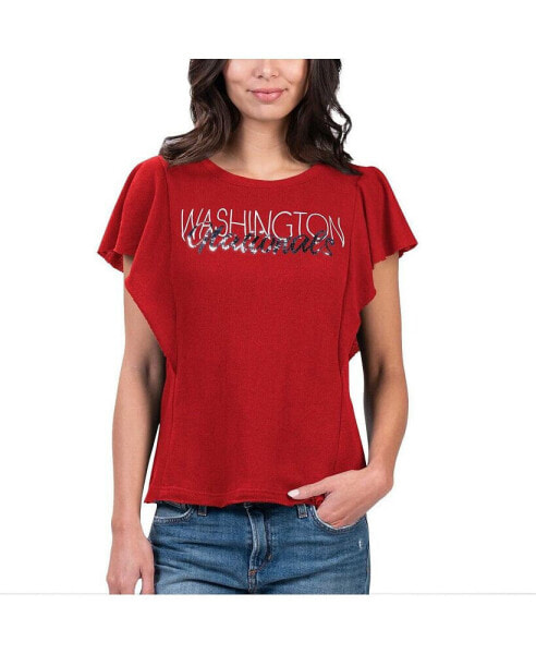 Women's Red Washington Nationals Crowd Wave T-shirt