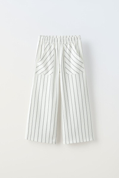 Striped plush jersey trousers