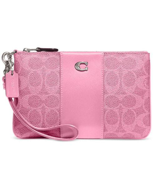 Signature Coated Canvas Small Zip-Top Wristlet