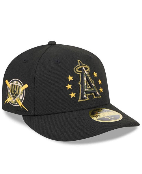 Men's Black Los Angeles Angels 2024 Armed Forces Day Low Profile 59FIFTY Fitted Hat