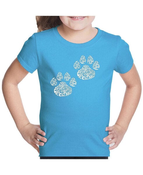 Big Girl's Word Art T-shirt - Cat Mom