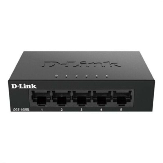 Настольный коммутатор D-Link DGS-105GL 5xGB Plug&Play Чёрный