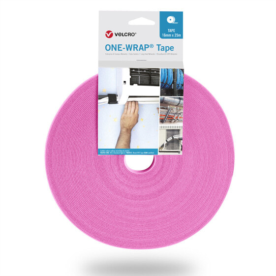 VELCRO One Wrap Band 25m 20mm Rosa VEL-OW64148