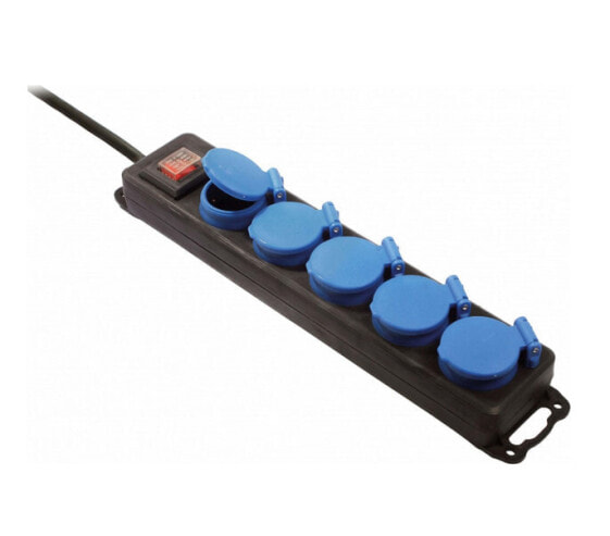 Удлинитель BACHMANN 4.5 m - 5 AC outlet(s) - Outdoor - IP44 - 1.5 mm² - Black,Blue