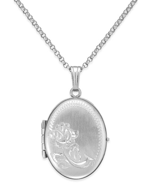 Macy's embossed Four-Picture Oval Locket in Sterling Silver
