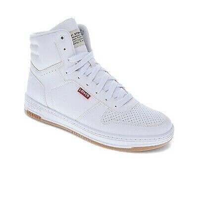Levi's Kids Drive Hi Synthetic Leather Casual Hightop Sneaker Shoe, White/Gum,