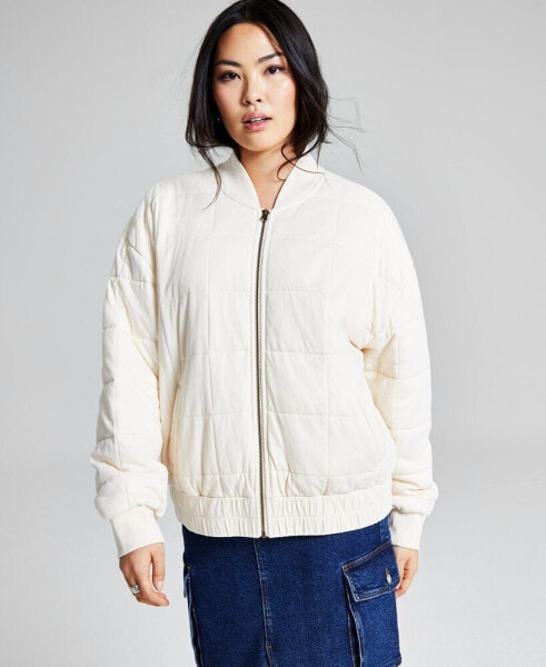 Women's Washed Quilted Zip-Front Jacket, Created for Macy's