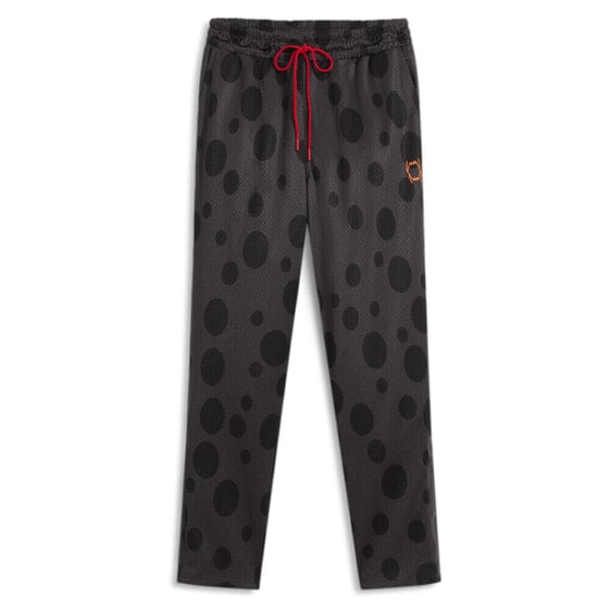 Брюки для игр в баскетбол PUMA Hoops Pants X Cheetah Мужские Черные, Серые Casual Athletic Bottoms 62586801