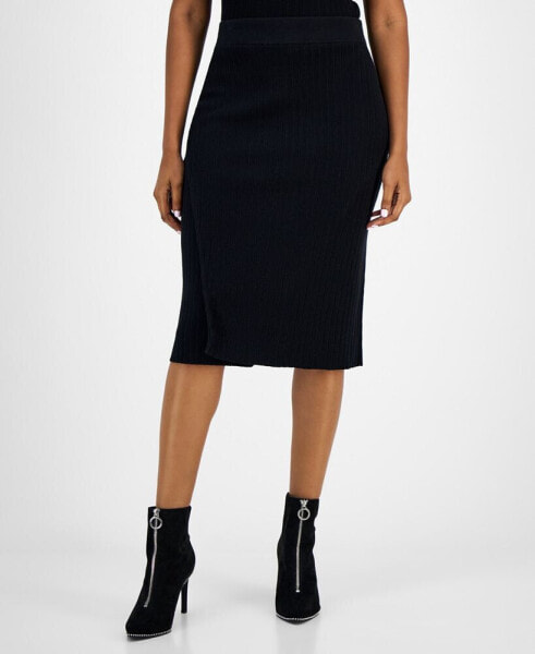 Women's Ribbed Pull-On Pencil Skirt, Created for Macy's