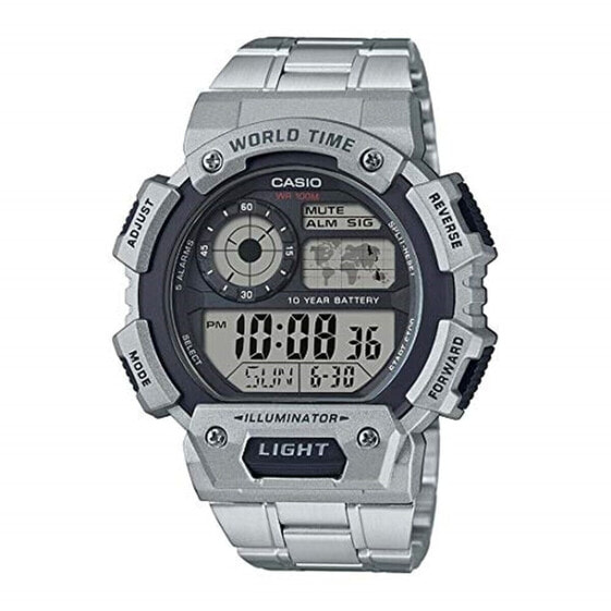 Мужские часы Casio ILLUMINATOR WORLDTIME Чёрный Серебристый (Ø 48 mm)