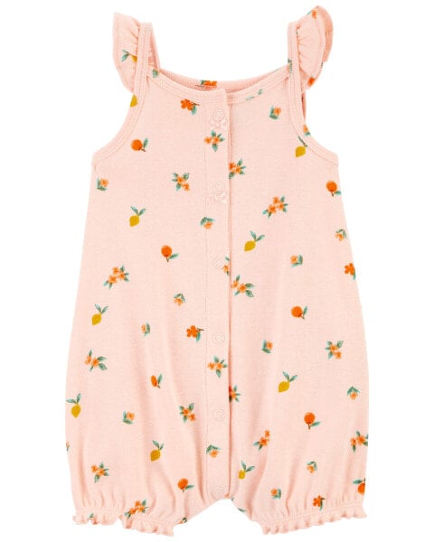 Baby Peach Snap-Up Cotton Romper NB