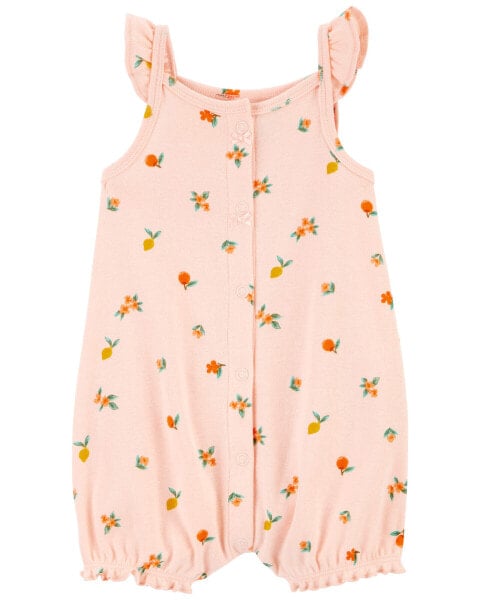 Baby Peach Snap-Up Cotton Romper 12M