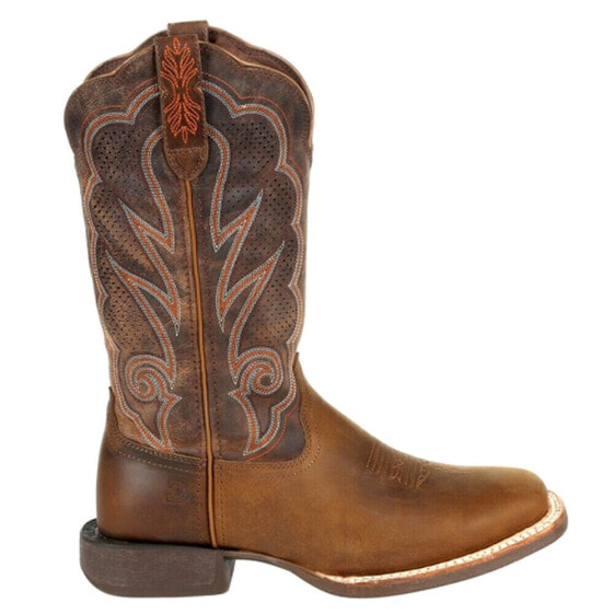 Durango Lady Rebel Pro Cognac Embroidered Perforated Ventilated Western Square T