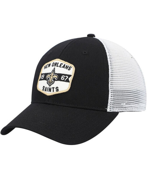 Men's Black, White New Orleans Saints Gannon Snapback Hat