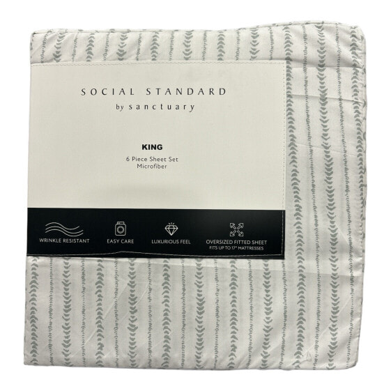 Social Standard by Sanctuary Luxurious 6 Piece Microfiber Sheet Set