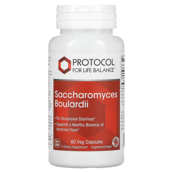 Пробиотик для пищеварительной системы Protocol For Life Balance Saccharomyces Boulardii, 60 вегетарианских капсул