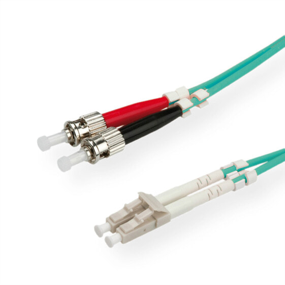 ROLINE Fibre Optic Jumper Cable - 50/125µm - LC/ST - OM3 - turquoise 5 m - 5 m - OM3 - LC - ST