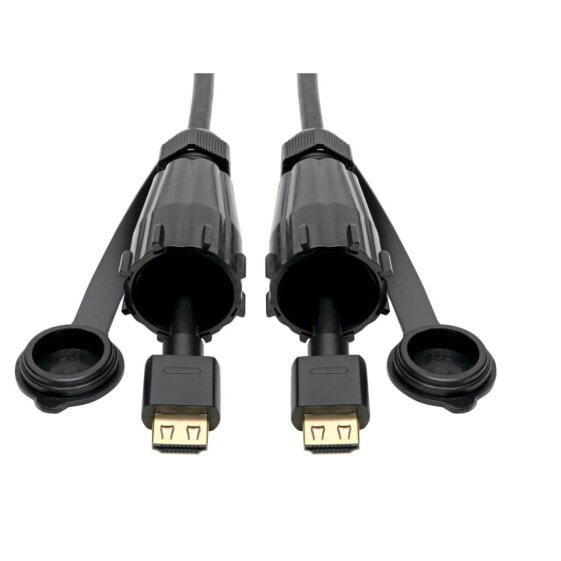 Tripp P569-010-IND2 High-Speed HDMI Cable (M/M) - 4K 60 Hz - HDR - Industrial - IP68 - Hooded Connectors - Black - 10 ft. - 3.05 m - HDMI Type A (Standard) - HDMI Type A (Standard) - 3840 x 2160 pixels - Audio Return Channel (ARC) - Black