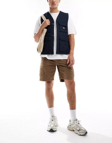 Superdry Heavy cargo shorts in deep brown