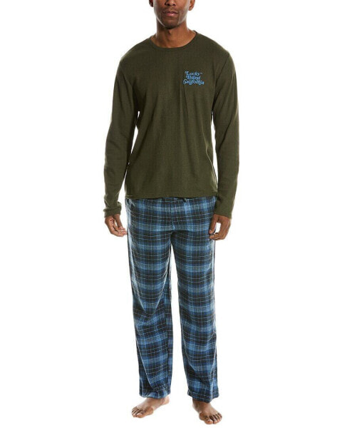 Lucky Brand Thermal Pajama Gift Set Men's Green Xl