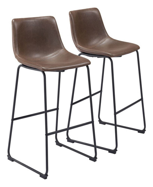 39" each, Set of 2 Steel, Polyurethane Smart Bar Chair