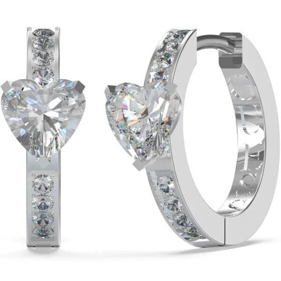 Huggie Me Romantic Crystal Hoop Earrings JUBE03144JWRHT/U