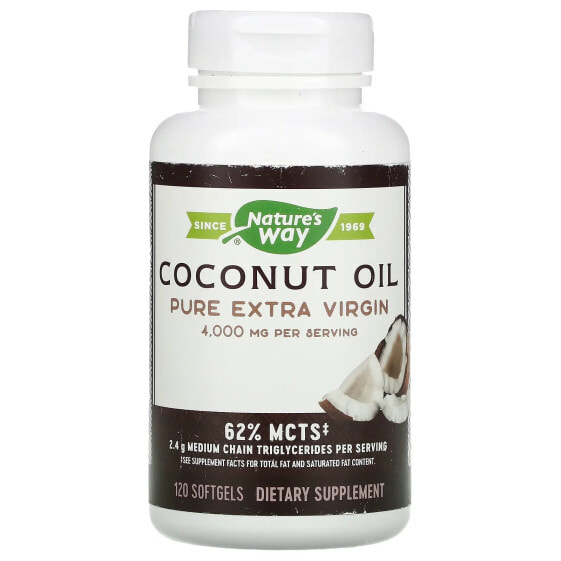 Coconut Oil, 4,000 mg, 120 Softgels (1,000 mg per Softgel )