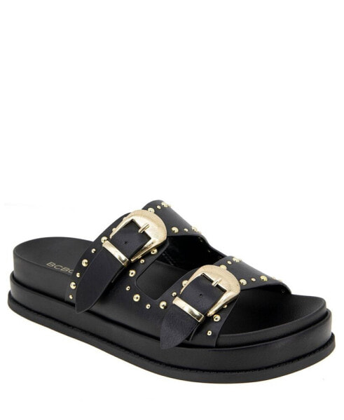Women's Barah Chunky Footbed Double Buckle Slip-On Sandals
