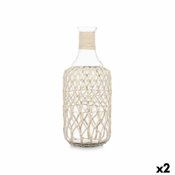 Bottle White Transparent 19 x 48 cm Decorative (2 Units)