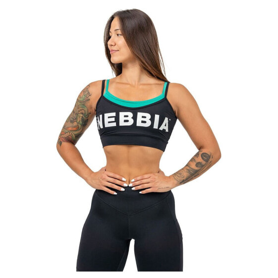 NEBBIA Double Layer Flex Sports Top Low Support