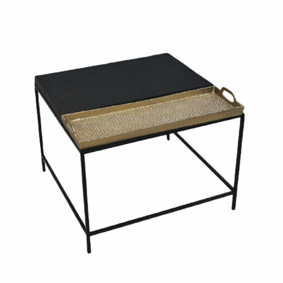Вспомогательный стол DKD Home Decor 61 x 61 x 49 cm Чёрный Позолоченный Сталь Алюминий