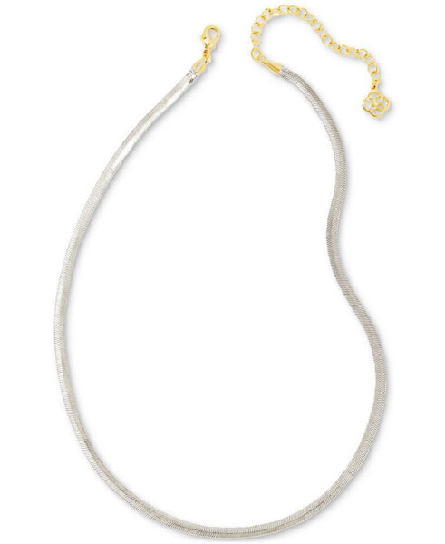 Rhodium-Plated & 14k Gold-Plated Chain Necklace, 18" + 3" extender