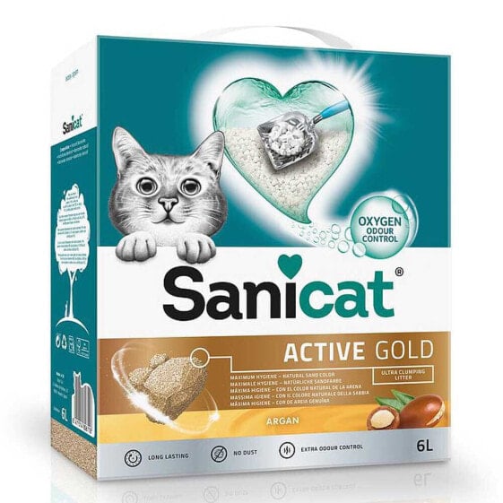 SANICAT Bentonite Binder Clumping Active Gold Cat Litter 6L