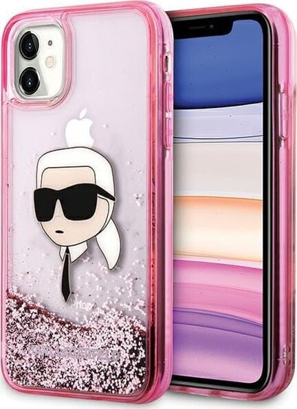 Karl Lagerfeld Karl Lagerfeld KLHCN61LNKHCP iPhone 11/ XR różowy/pink hardcase Glitter Karl Head