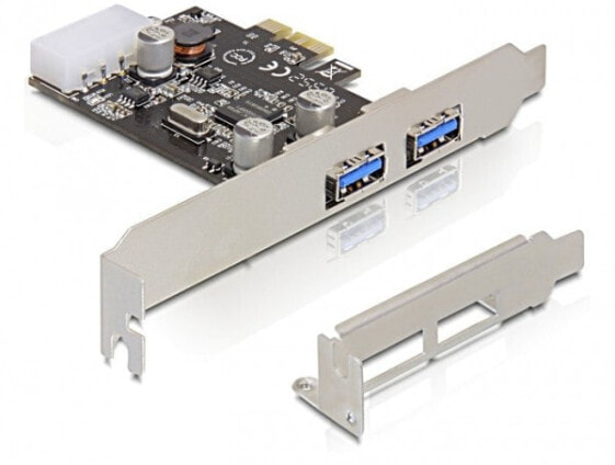 Delock 2x USB 3.0 PCI Express card - PCIe - USB 3.2 Gen 1 (3.1 Gen 1) - Male - PCI 2.0 - Silver - Renesas