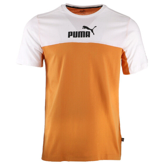 Puma Essential Block Logo Crew Neck Short Sleeve T-Shirt Mens Size L Casual Top