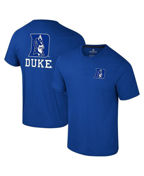 Men's Duke Blue Devils Logo Lockup 2-Hit Active Blend T-Shirt