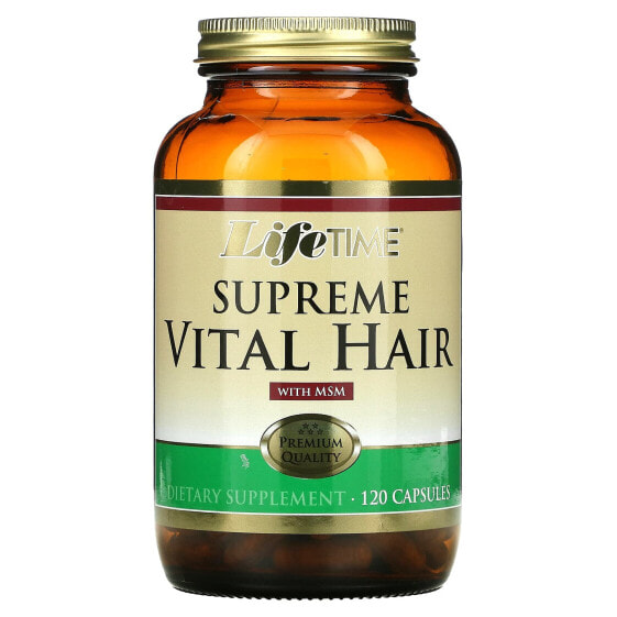 Витамины для здоровья кожи LifeTime Vitamins Supreme Vital Hair с МСМ, 120 капсул