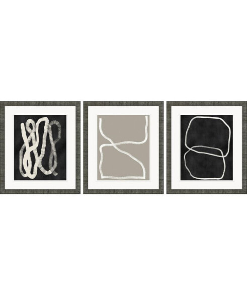 Naive Lines II Framed Art, Set of 3