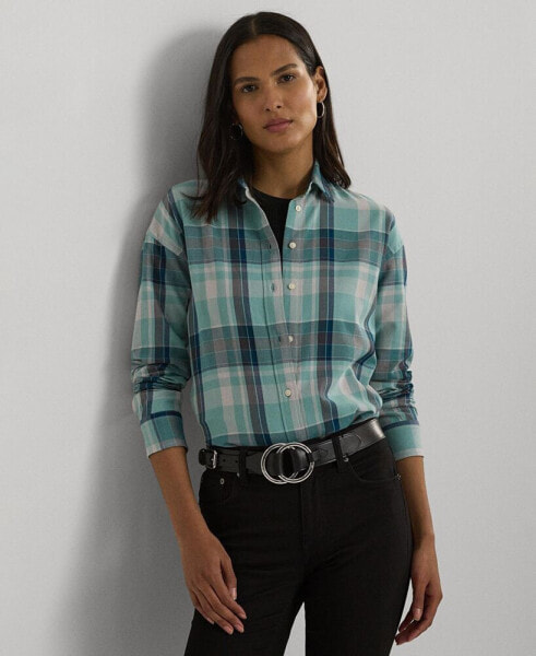 Women's Cotton Plaid Shirt