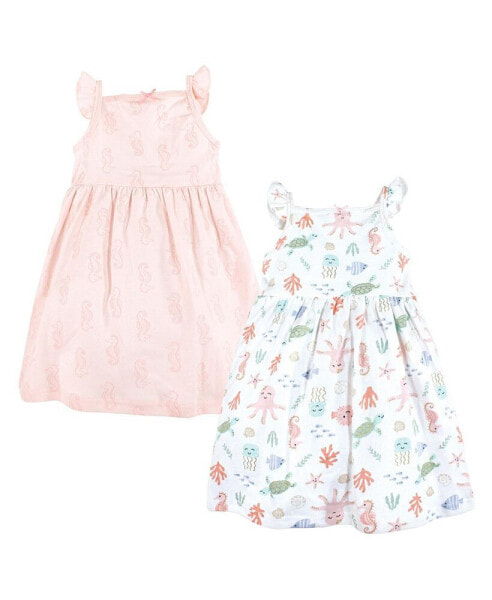 Toddler| Child Girl Cotton Dresses, Pastel Sea