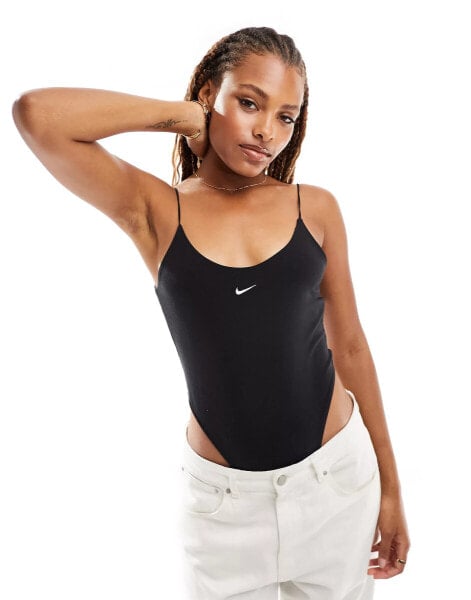 Nike knit cami body suit in black