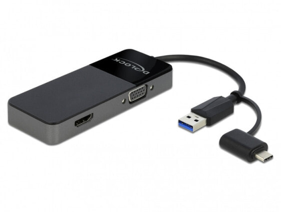 USB адаптер Delock 64085 - USB 3.2 Gen 1 (3.1 Gen 1) Type-A - Black - HDMI - VGA - China - Mac OS X 10.12 Sierra - Mac OS X 10.13 High Sierra - Mac OS X 10.14 Mojave - Mac OS X 10.15 Catalina - 1 pc(s)