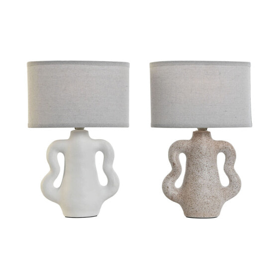 Декоративная настольная лампа Home ESPRIT Белый Бежевый Керамика 40 W 220 V 22 x 22 x 34 cm (2 штуки)