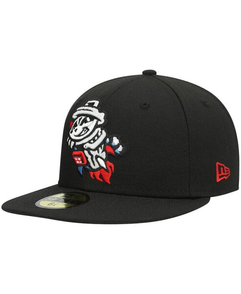 Men's Black Rocket City Trash Pandas Authentic Collection Team Alternate 59FIFTY Fitted Hat