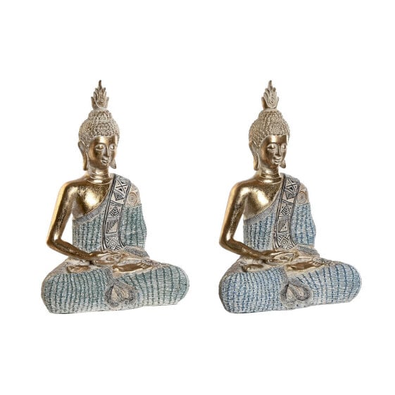 Декоративная фигура DKD Home Decor Будда синий бирюзовый Восточный Маринованный (2 шт)