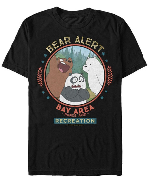 Men's We Bare Bears Bay Area Bear Alert Circle Short Sleeve T- shirt